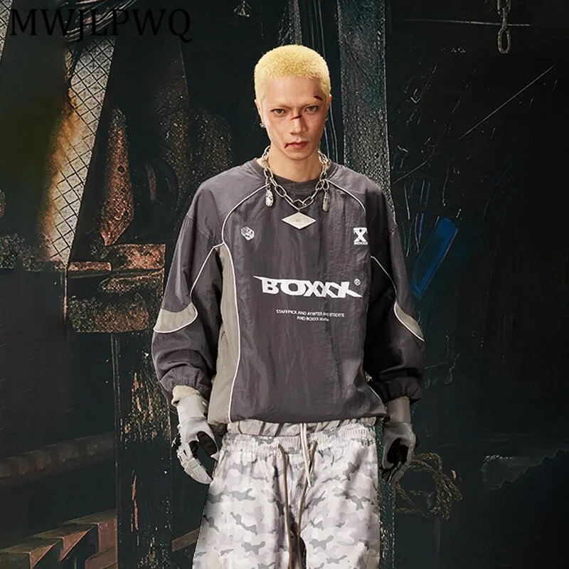 

MWJLPWQ Новый мужской светоотражающий спортивный пуловер с принтом, толстовка на весну и осень, повседневная унисекс-модель с длинными рукавами и круглым воротником, 14027