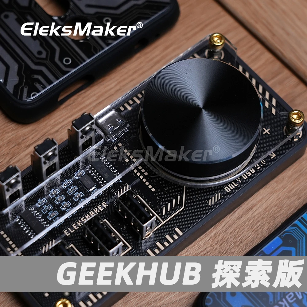 Elekslaker GEEKHUB USB Desk Controller Retro Computer Docking Station espansione pulsanti personalizzabili regolare il Volume luce RGB