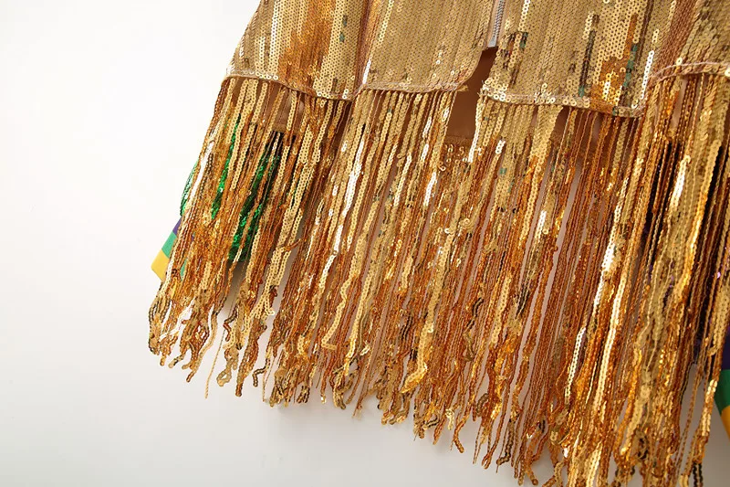 2025 خريف موضة جديدة الترتر شرابة المرأة سترة بأكمام طويلة عادية البيسبول طوق معطف الإناث