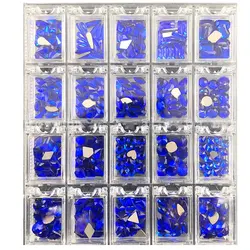 Blue Crystal Nail Rhinestone Flat-back Glass Rhinestone Crystals Gem Diamond Black Nail Crystal Rhinestone Diamond Strass