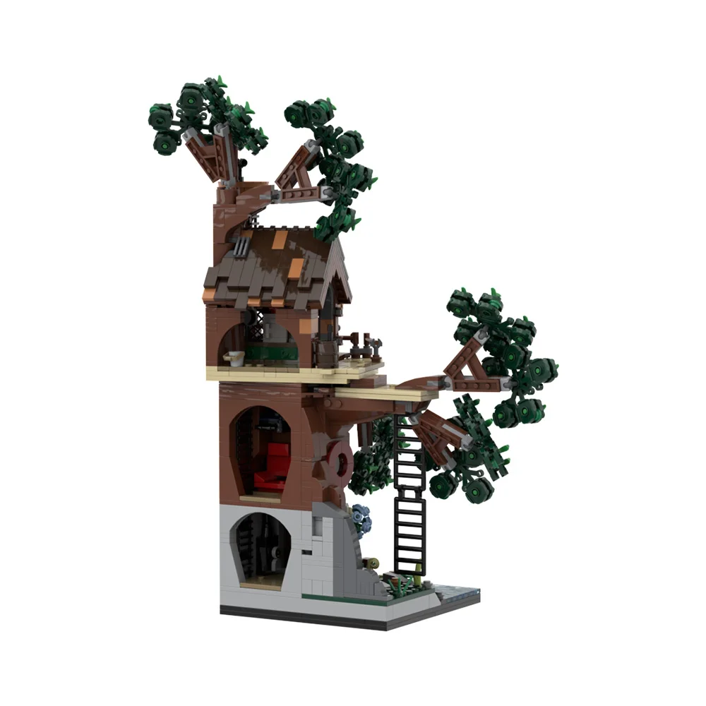 Gobricks MOC Woodland Retreat Building Blocks Forest Old Trees Model Creativity Tree House Bricks DIY Assembled Toy Kids Gift