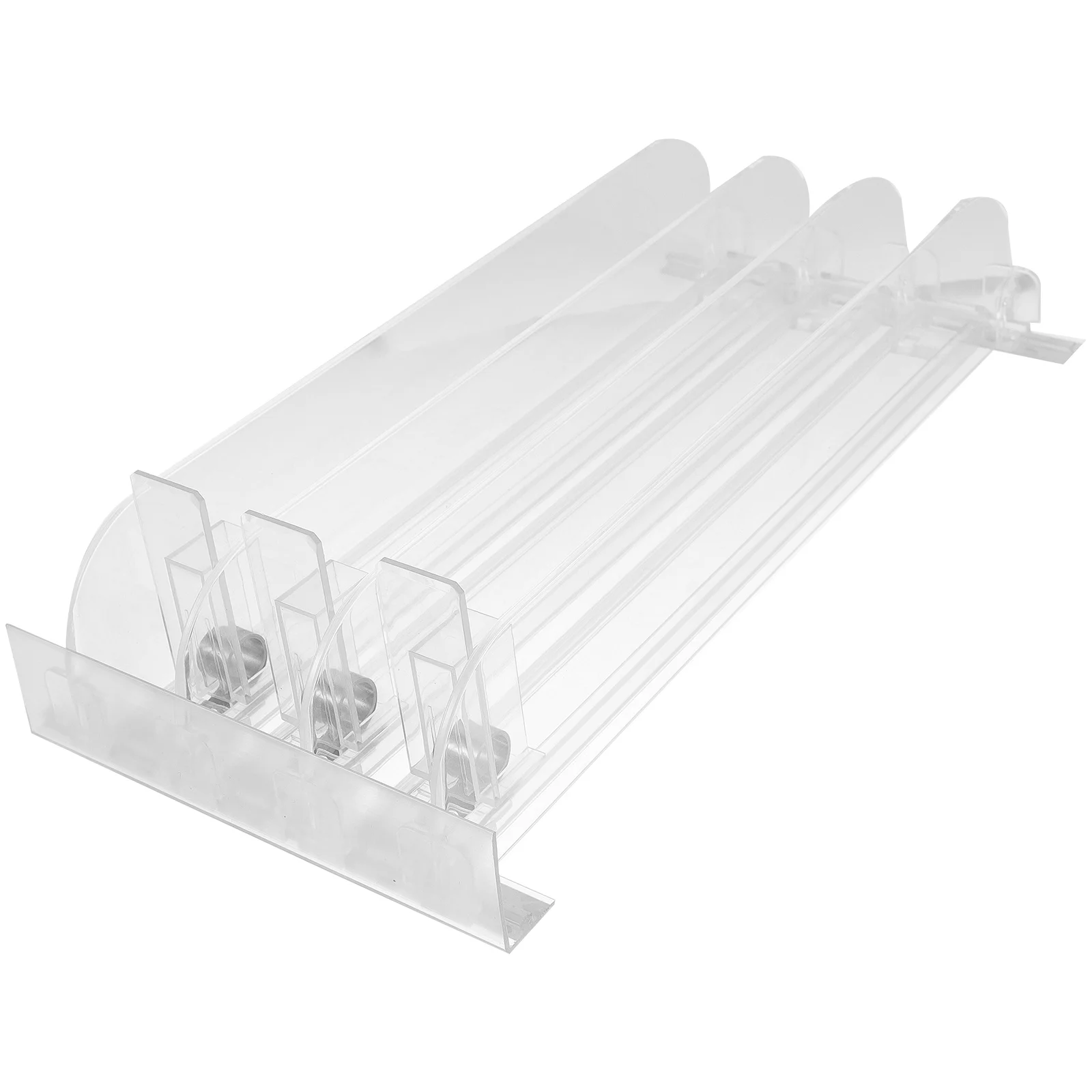 

3pcs Shelf Pusher 35cm Rack Sliding Tray Transparent Drink Dispenser Fridge Beverage Organizer Soda Holder Storage Solution