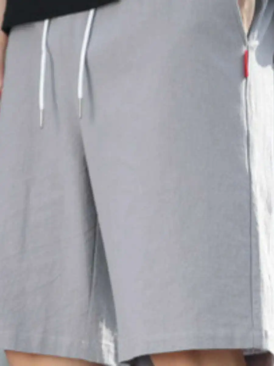 

Китайские легкие дышащие хлопково-льняные мужские шорты, летние повседневные брюки свободного кроя, удобная мужская одежда