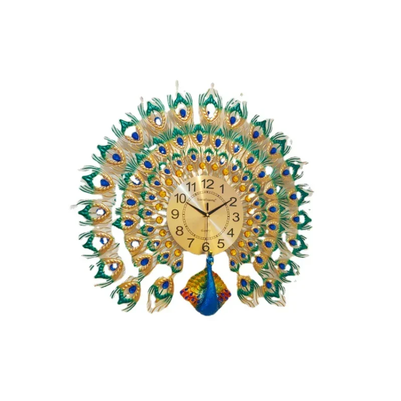 

Big Crystal Peacock Wall Clocks Home Decor Wall Clock Modern Design Wall Watches Wedding Decoration