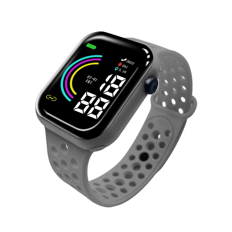 Children's electronic watch, student rainbow digital display LED electronic watch