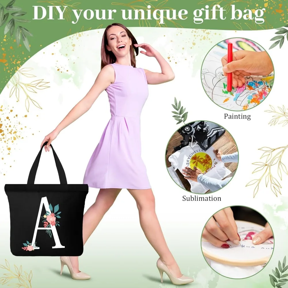 حقائب قماش كبيرة جدًا - 20 قطعة من أكياس القطن الفارغة مقاس 19.7 × 15.8 بوصة مع مقابض بسحاب لتسوق البقالة والقابلة لإعادة الاستخدام