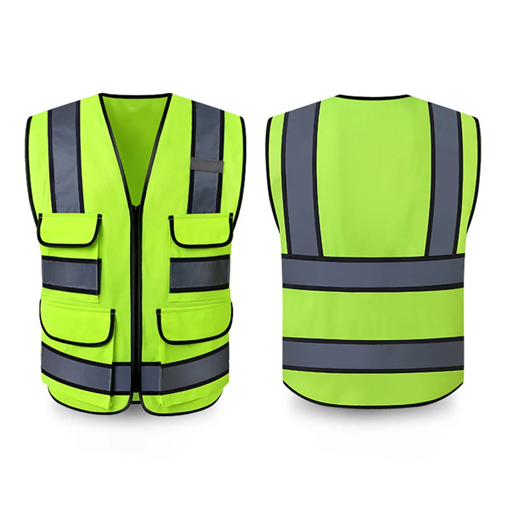 Reflective Vest High Visibility Safety Clothing for Construction Multi Pockets Security Protection Work Safety Waistcoat