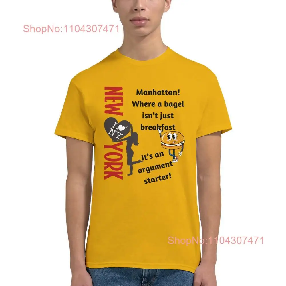 재밌는 뉴욕 베이글 티셔츠, 맨하탄 노벨티 미국, I love NY Top Birthday s, 어머니, 긴 소매 또는 반팔