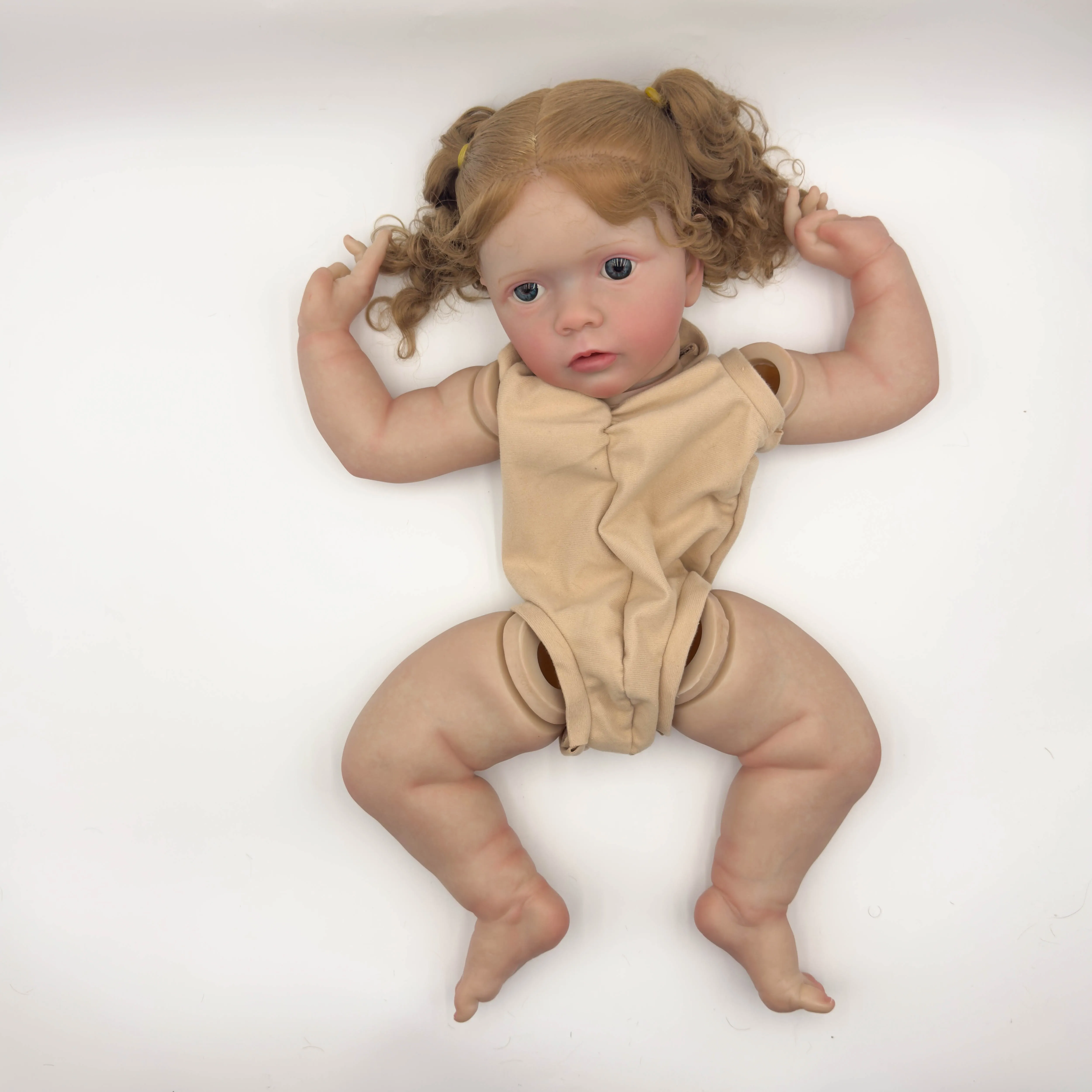 NPK 24inch Missy Lifelike Unfinished Reborn Doll kit painted Doll kit Doll parts with Curly Hair