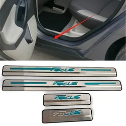 4PCS/SET Stainless Steel For 2012-2018 Ford Focus 3 MK3 Auto Car Door Sill Pedal Welcome Plate Scuff Cover