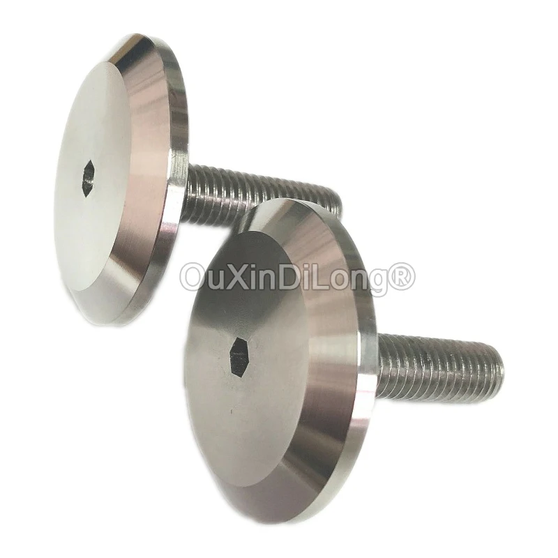 10PCS Solid Stainless Steel Advertising Nails Hexagonal Glass Standoff Glass Guardrail Decorative Fixing Screws Caps GF1135