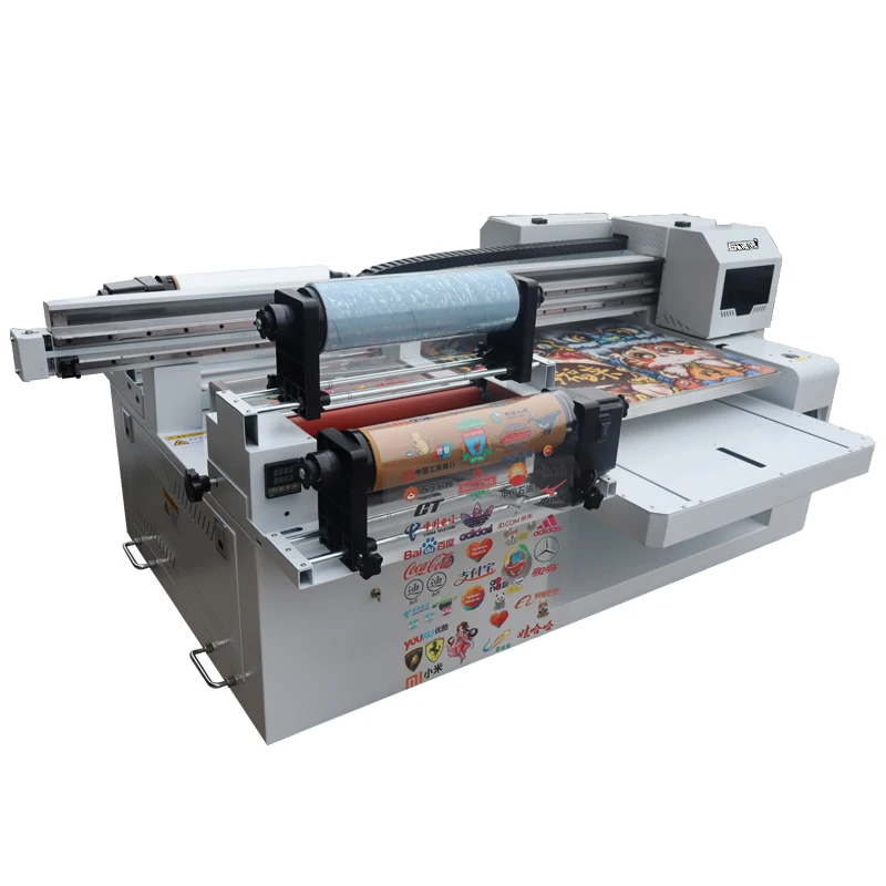 All In One Inkjet 60*90Cm 6090 Uv Flatbed Printer Xp600 Print Head Uv Dtf Roll To Roll Printing Machine