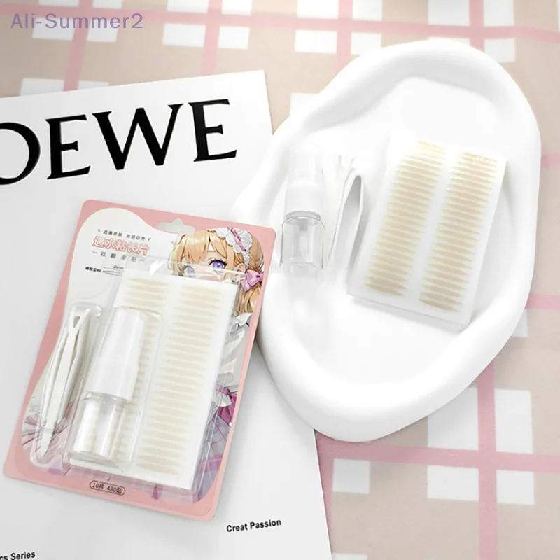 1 مجموعة ملصقات الجفن غير مرئية مع Y شوكة ، كليب ، زجاجة الدانتيل شرائط رفع العين شريط لاصق للجفن المزدوج ملصقات أدوات ماكياج #5