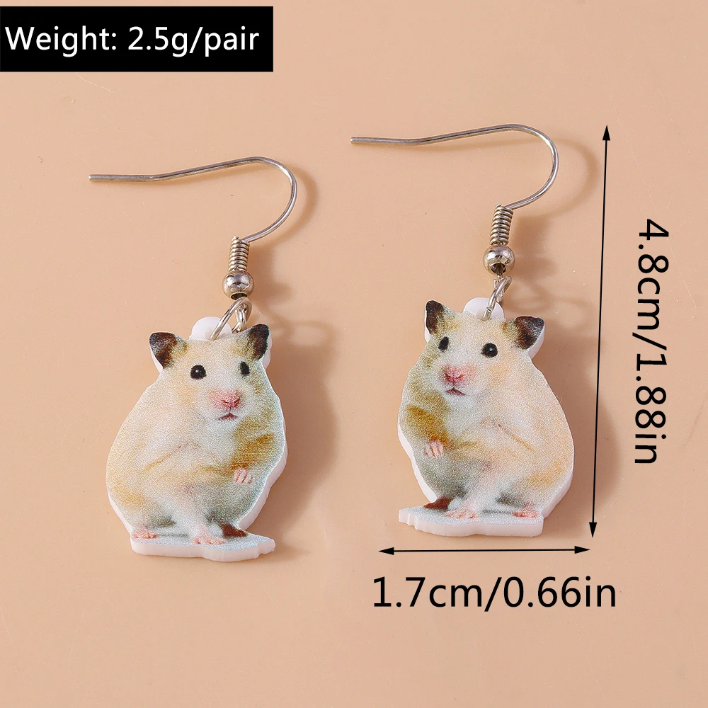 Aihua neue lustige Acryl Tier Ohrringe niedlichen Küken Maus Katze Labrador Hund Kaninchen Kuh Zebra Ohrringe für Frauen Schmuck Geschenke – Detail 12