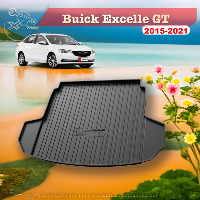 

For Buick Excelle GT 2015-2021 Fit Car Trunk Mat All Season Black Cargo Mat 3D Shaped Laser Measured Trunk Liners