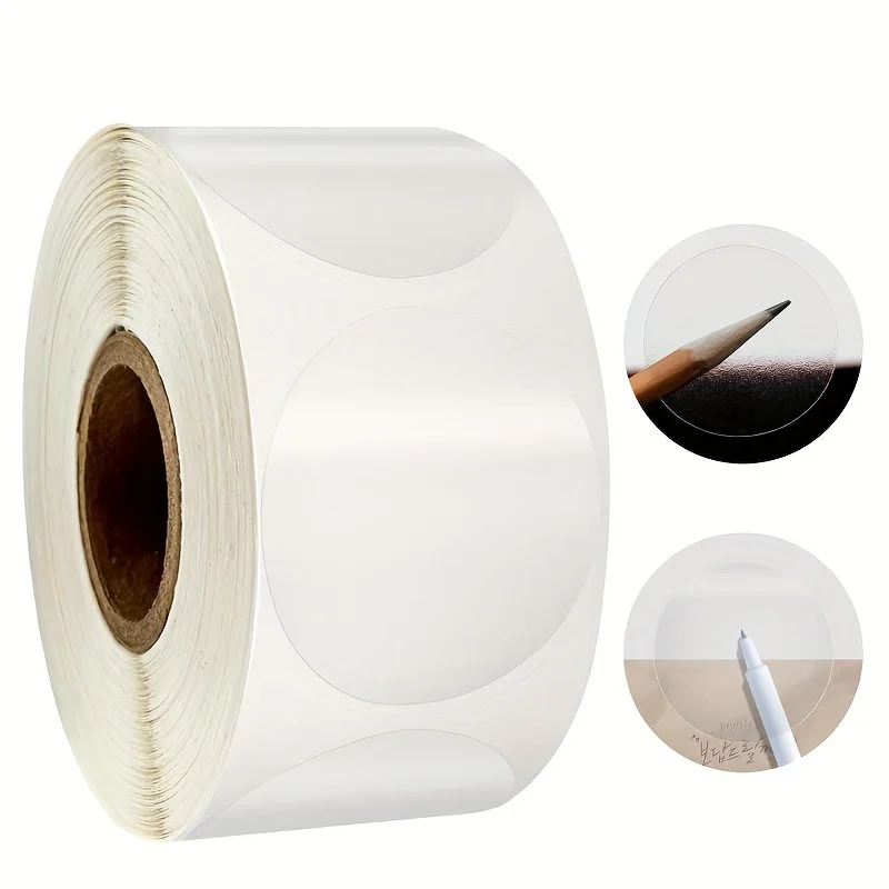 1000pcs/roll Self-adhesive Stickers, Round Sealing Stickers, Clear Round Labels for Envelopes, Boxes and Gift Wrap