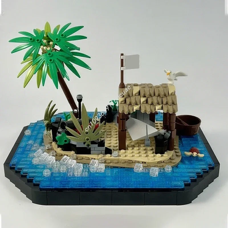 

876 деталей MOC: Конструктор «Пираты Кастэйви Кей», Рождественский подарок, развивающий когнитивные способности, продвинутый DIY-подарок, разработанный для взрослых