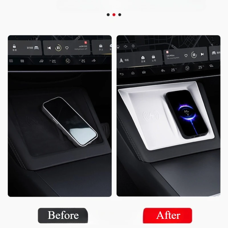 1PC Is Suitable for Model 3 Tesla's Updated Central Control Phone Wireless Charging Silicone Pad Armrest Box anti Slip Pad
