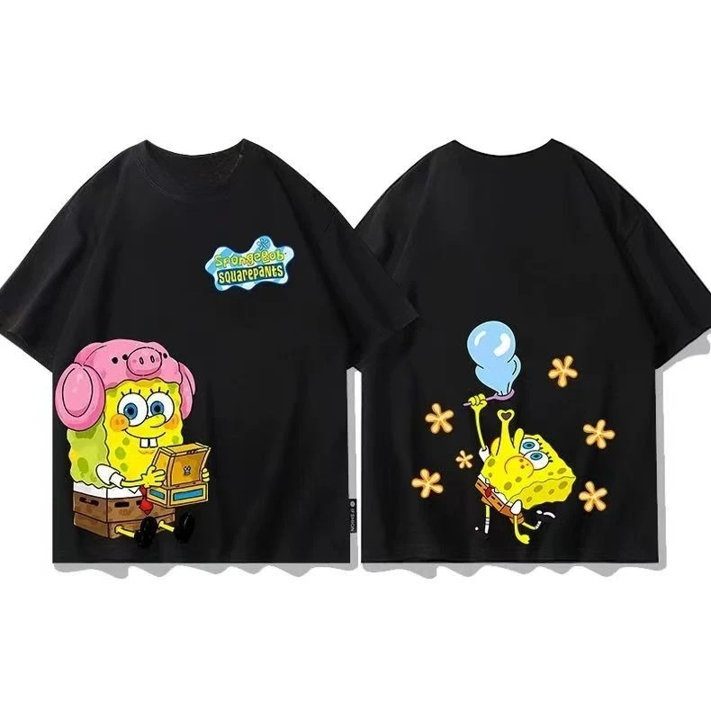 

Детская футболка с коротким рукавом «СpongeBob SquarePants» (2026), комфортная, из чистого хлопка, с мультяшным принтом