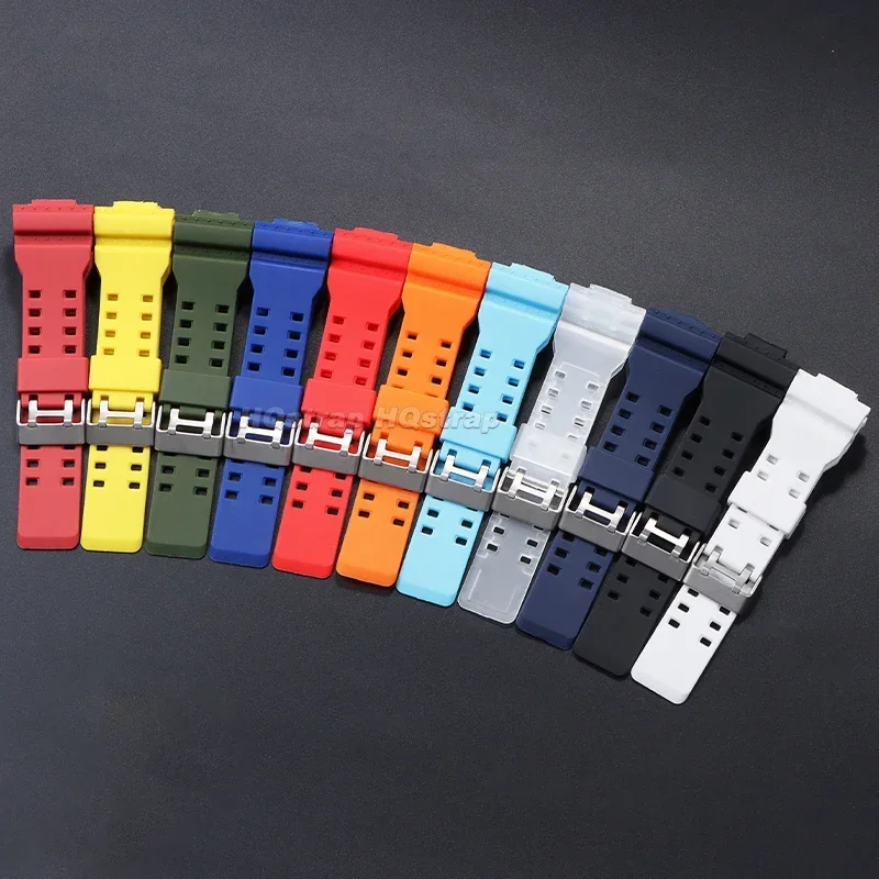 Correa de silicona de 16mm para Casio GA-110 GA-400 GD-100 GAW100 GW-8900Series correa de reloj Universal impermeable de goma suave
