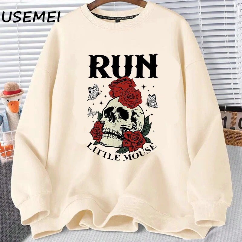 Run Little Mouse Sweatshirts Spicy Books Dark Romance Merch Hoodies Dark Romance Book Lover Hooded Harajuku Vintage Clothing