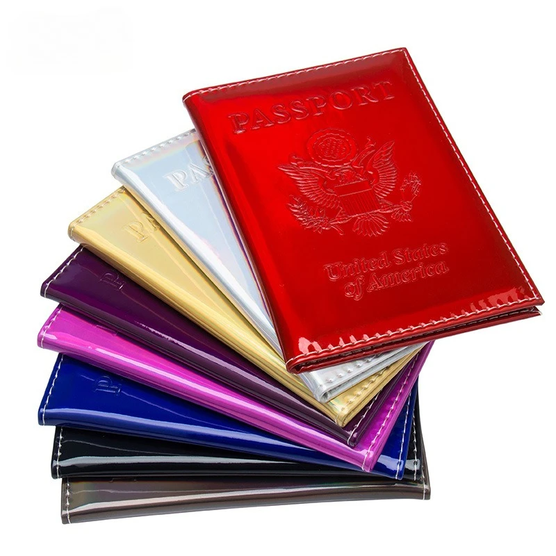 

US Laser Passport Holder Glossy Passport Wallet Flight Ticket Holder Id Holder Travel Passport Cover Case for Travel Essentials