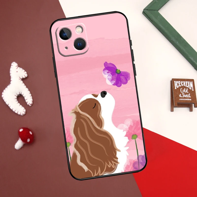 Cavalier King Charles Spaniel Dog Case For iPhone 16 13 12 11 14 15 Pro Max Plus X XR XS Max 12 Mini Cover Coque