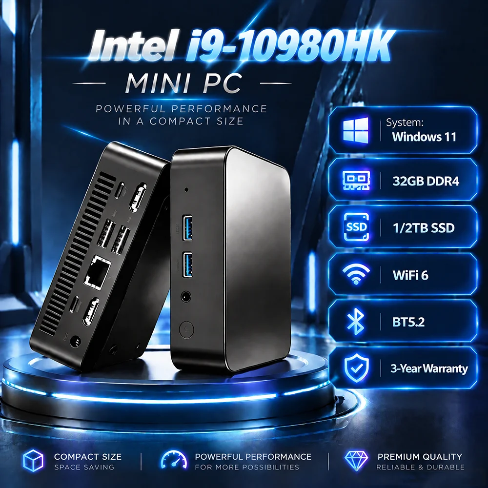 2026 Mini PC Windows 11 Pro Intel I9-10980HK/N150 32GB DDR4 1TB SSD PC Gamer Computer Dual WIFI 6 BT5.2 4K HD Gaming Desktop