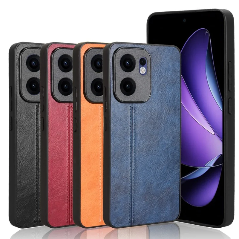 Per OPPO Reno13 FS 4G/5G CPH2699 Custodia in pelle di vitello con bordo morbido Custodia rigida in pelle PU per OPPO Reno 13F 4G/5G Custodia