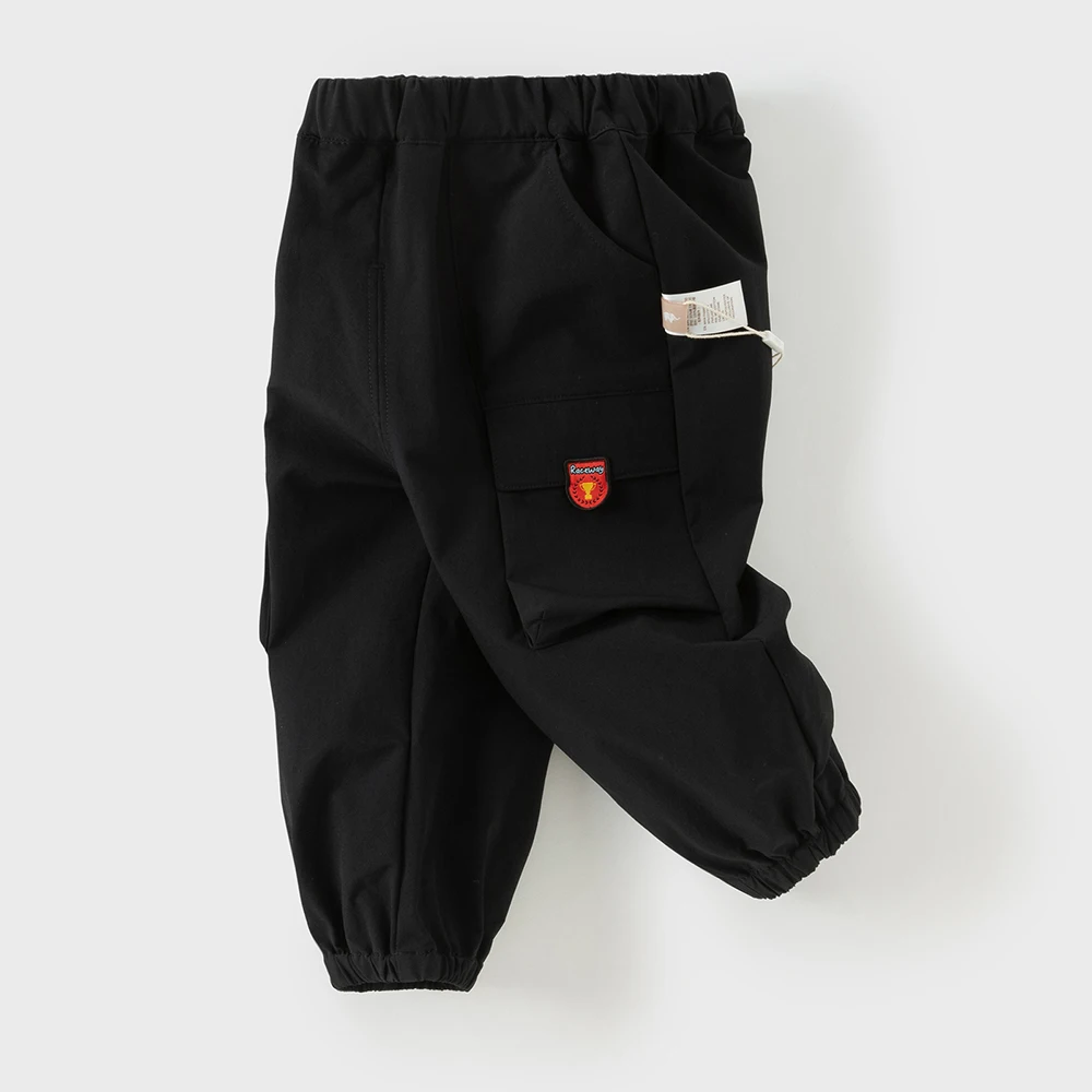 Dave Bella Children's Autumn Spring Cargo Pants Boys Gilrs Elastic Waist Casual Sports Jogger Pants Quick-dry Trousers DB3252905