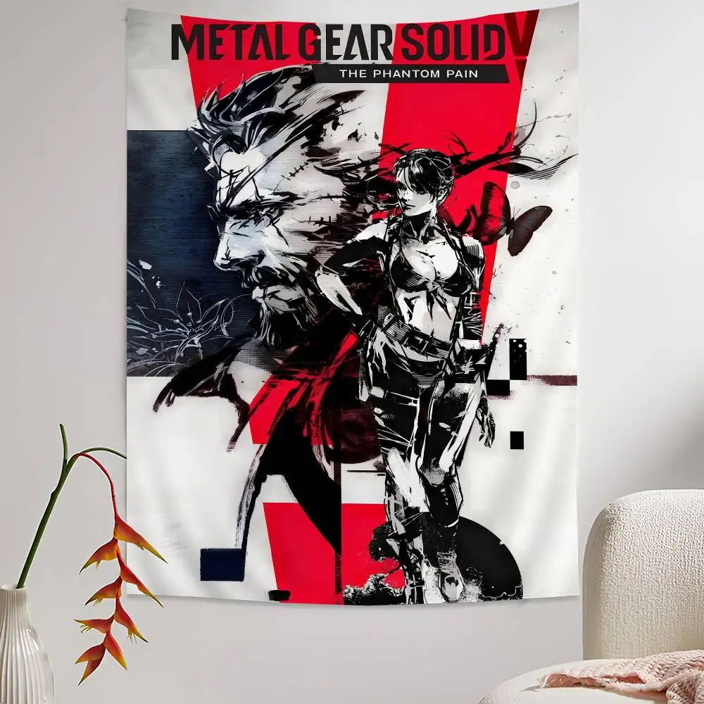 M-Metal G-Gear Solid Tapestry Art Printing Japanese Wall Tapestry Anime Wall Hanging Home Decor
