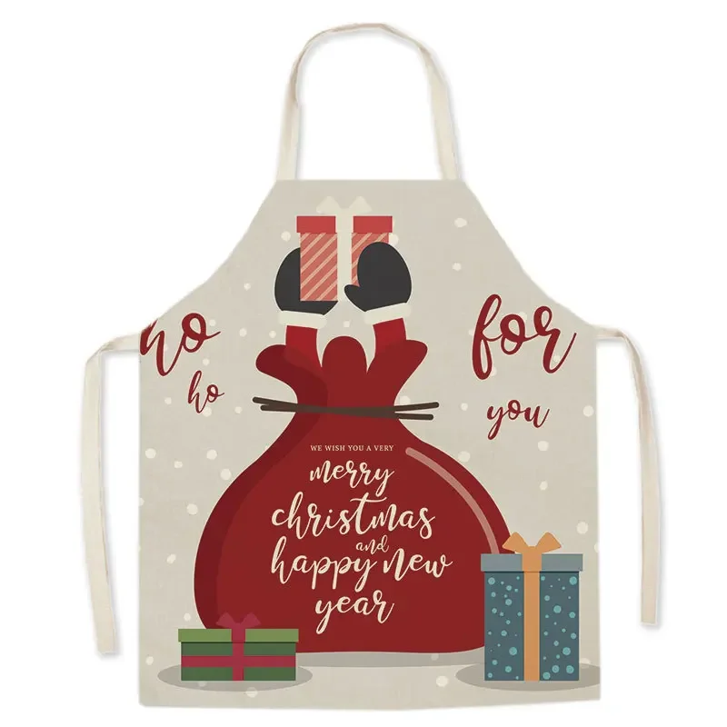 Hot New Christmas Party Room Decoration Kitchen Waterproof Apron Children\'s Creative Cartoon Painting Anti-fouling Apron Bib