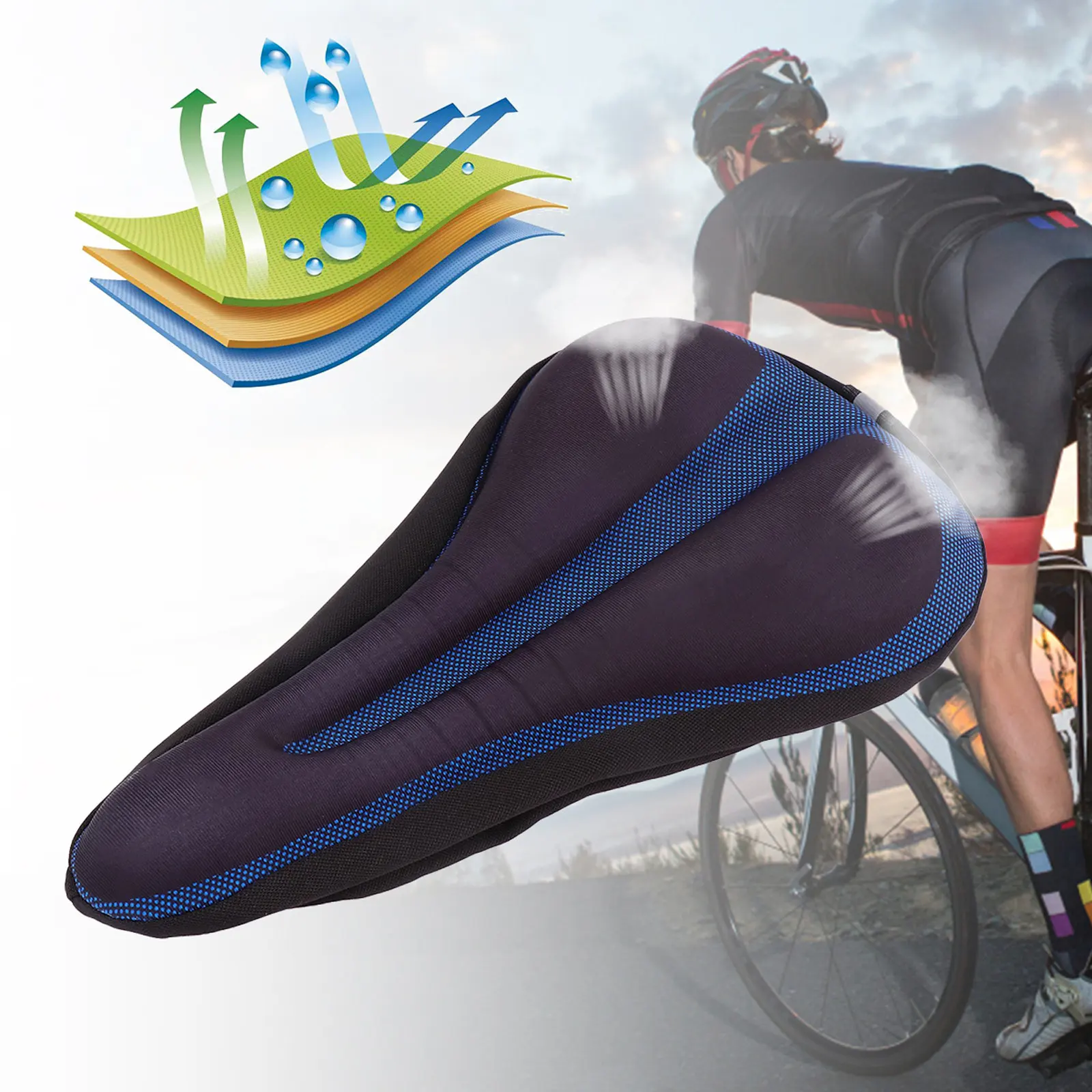 

1Pcs Premium Silicone Bike Saddle Cover Lightweight Firm Ergonomic Design Long Ride Comfortable Breathable Cycling Seat for Road