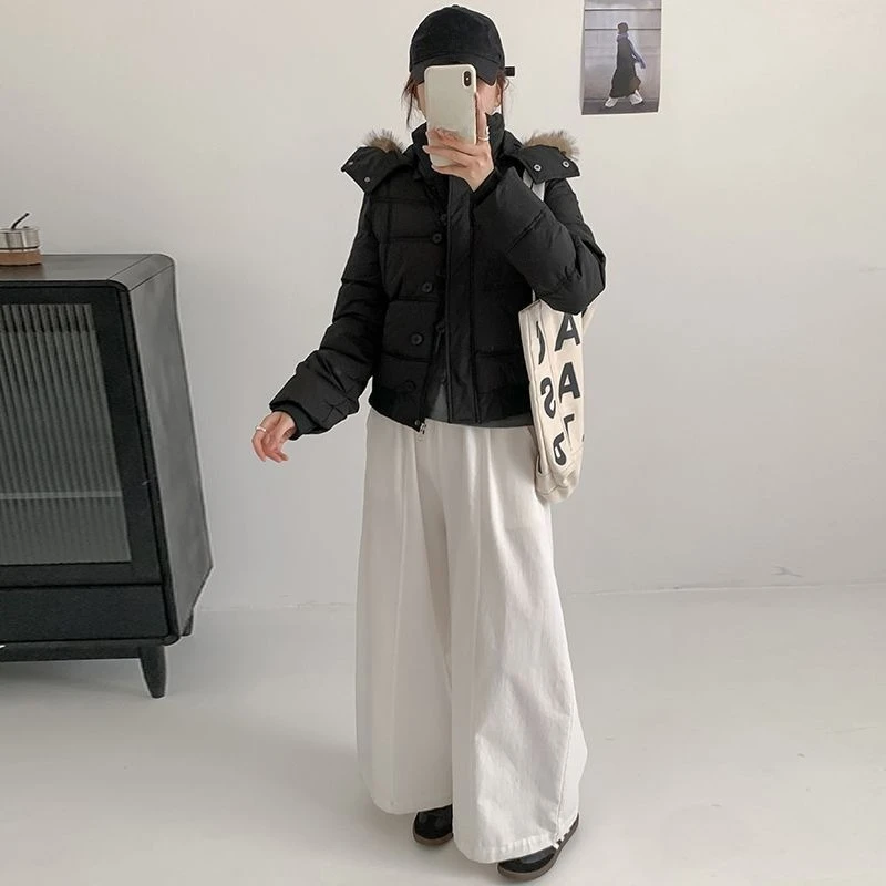 معاطف كلاسيكية بقلنسوة من الفرو الصناعي Y2K معاطف كلاسيكية سميكة وفضفاضة ملابس خارجية غير رسمية تصميم ثقافة فرعية بلوزات قوطية Harajuku 2025