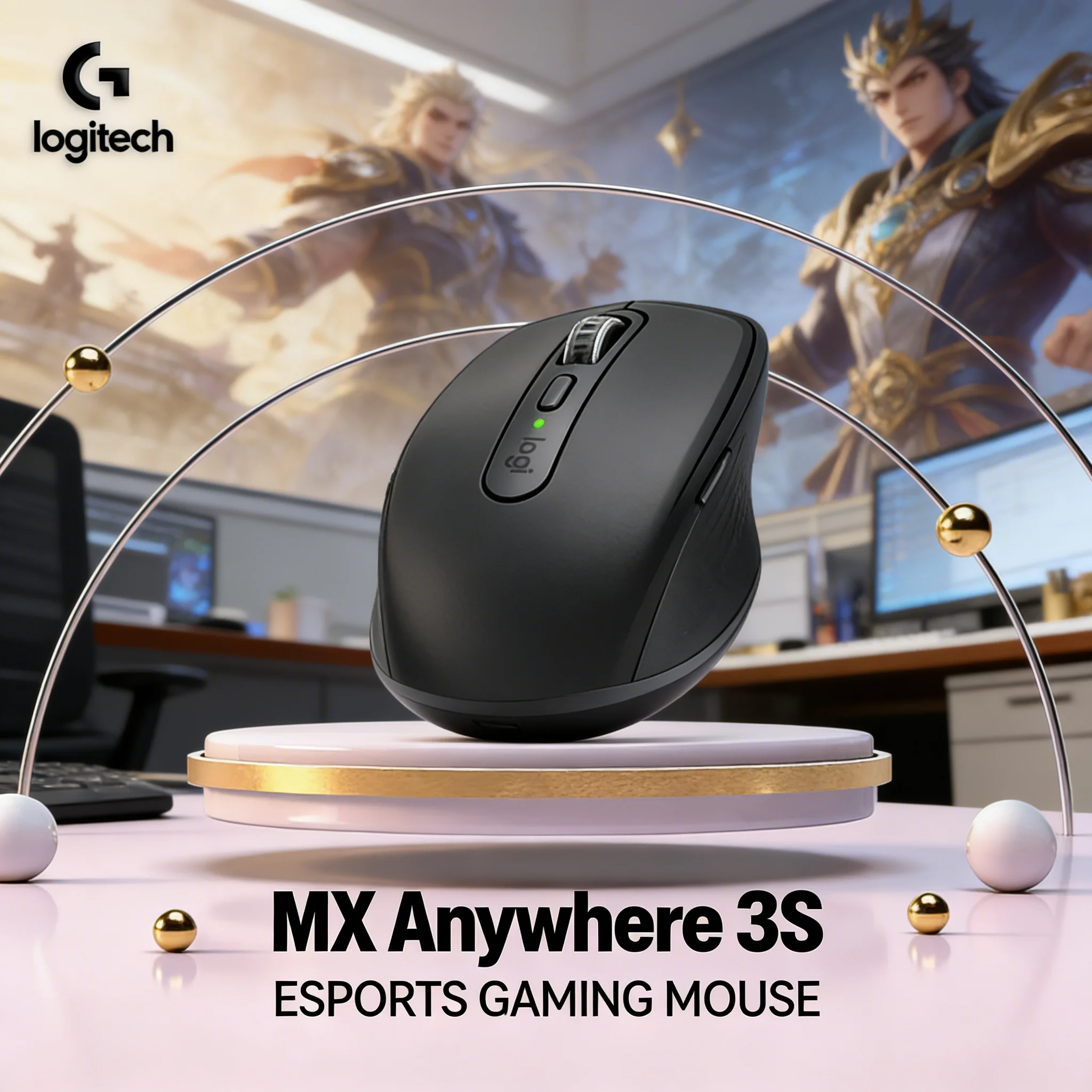 

Logitech MX Anywhere 3S Wireless Mouse for Business Travel Portable High Precision 8K DPI Tracking Multi-OS Bluetooth Compatible