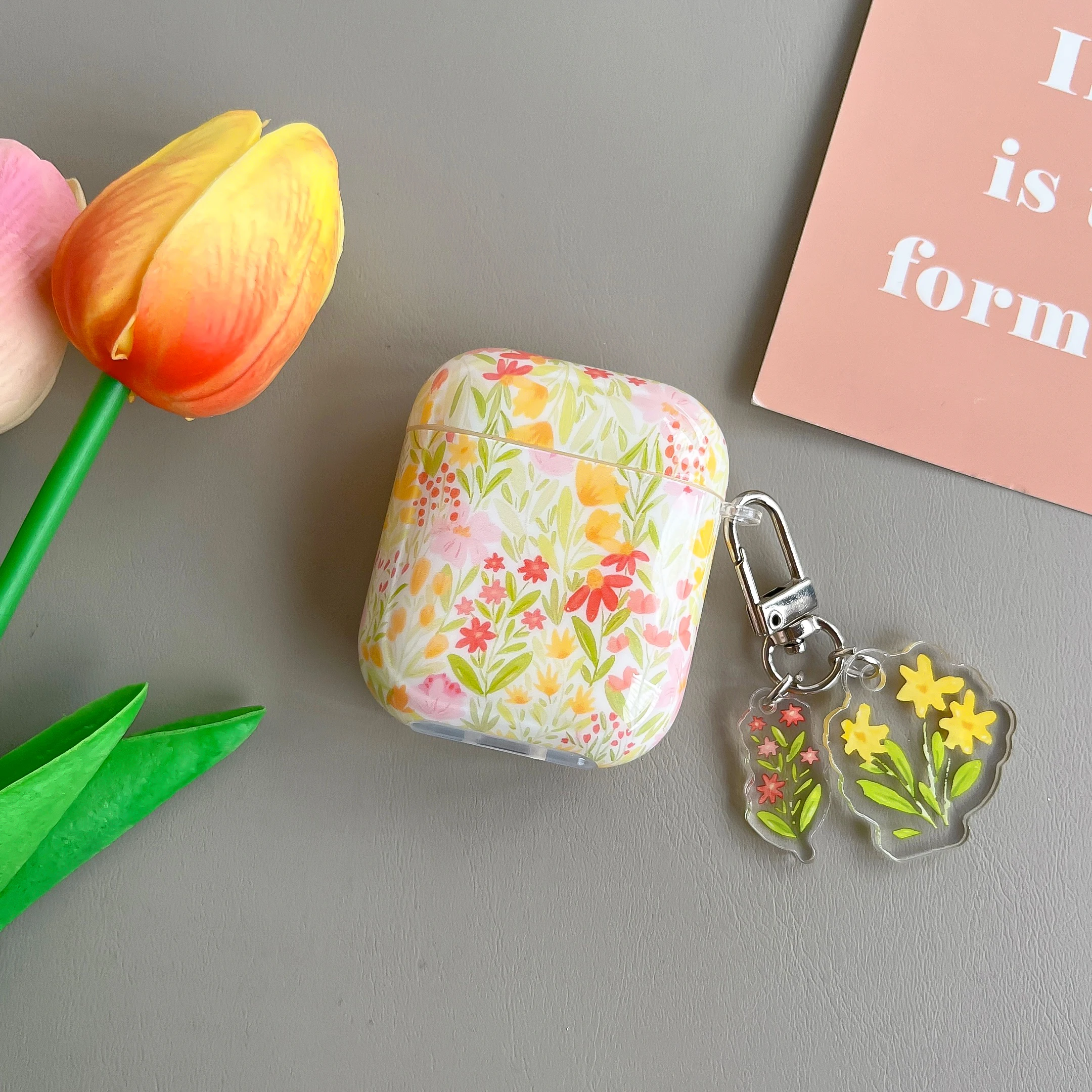 Glamoureuze Bloemenpatroon Case Voor De Airpods1/2 Airpods3 Airpods Pro En Pro2 Tpu Hoofdtelefoonhoezen