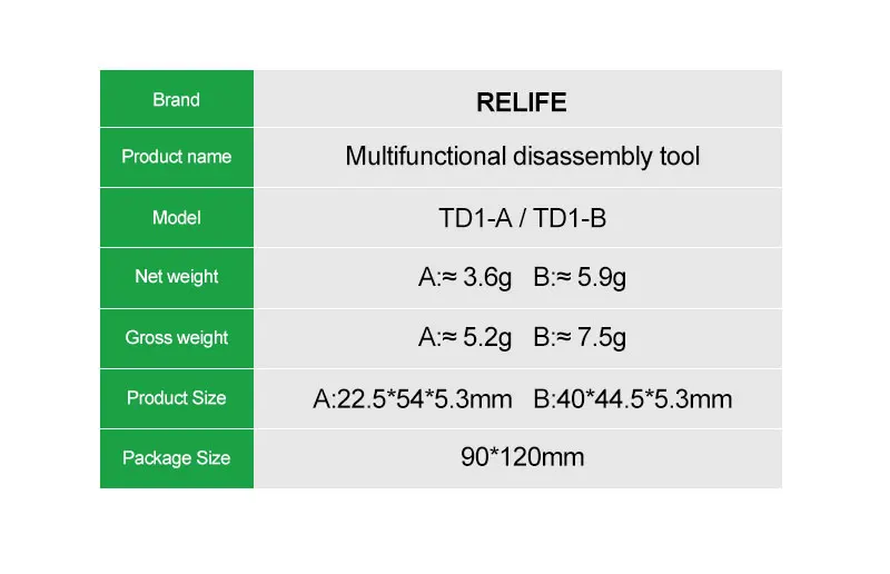 RELIFE TD1-A TD1-B Bildschirmrahmen-Demontageklingen-Set für Handy, Tablet, keine Verformung, rutschfestes Chip-CPU-Verzinnungswerkzeug – Detail 13