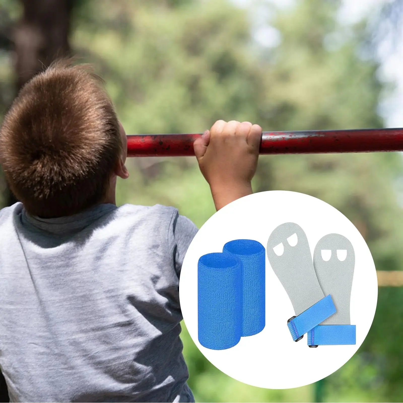 قفازات يدوية للجمباز للأطفال تدعم المعصم وخطاف وحلقة قابلة للتعديل وخفيفة الوزن لمعدات الجمباز متعددة الأغراض #5