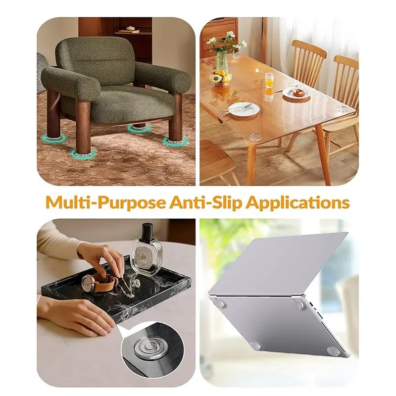 AB42-Multi Size 40Pcs Self-Adhesive Transparent Anti-Slip Pads For Cutting Board Non-Slip Mats Furniture Shock Absorption