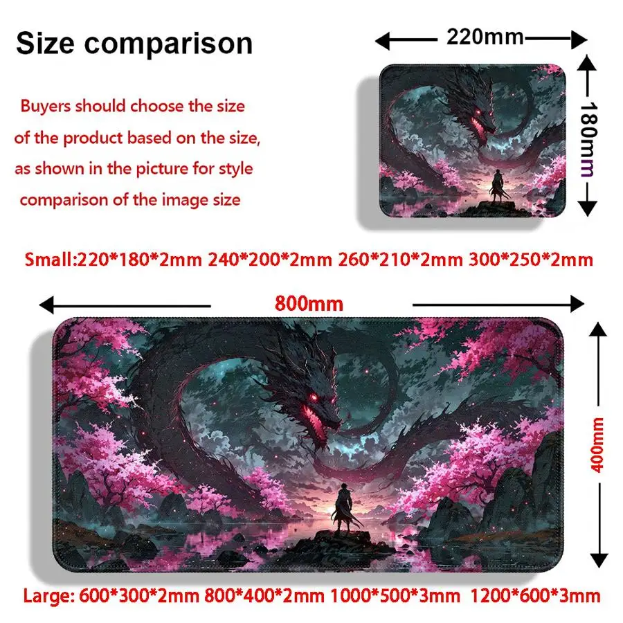Dragon Cherry Blossom Mouse Pad Game Console Pad Computer Laptop Pad Desk accessories Keyboard Mouse Pad office Pad XXL Anti
