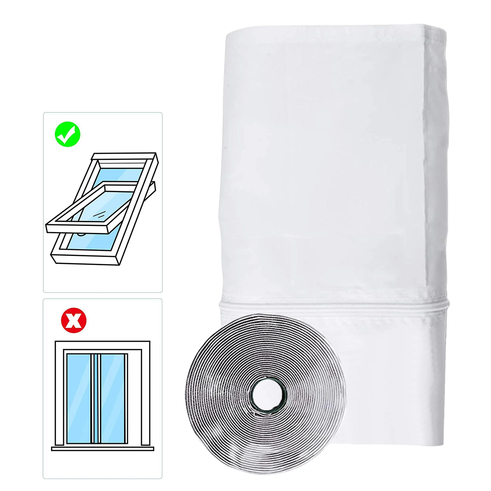 Air Conditioner Sealing Cloth Portable Ac Kit for Unit Casement Window Universal Sealer Vent Kit for Exhaust Hosefor Tilt Window