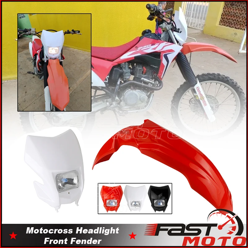 Enduro MX Dual Sport Plastic Fairing Kit Front Headlight Fender Mudguard for Honda CRF150F CRF230F CRF 150 230 250 450 F R L