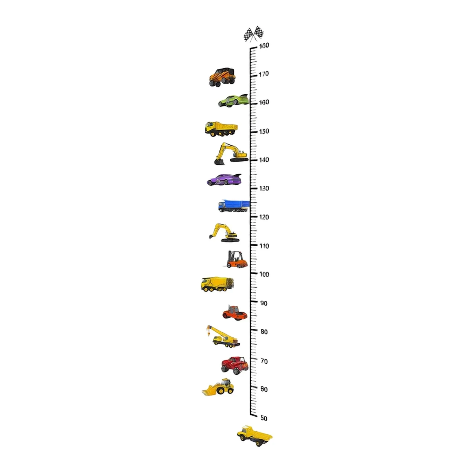 Height Measurement Sticker Featuring Car Graphics for Bedroom Wall Decoration Removable Vinyl for Repeated Use