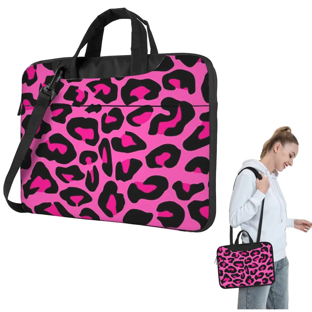 Leopard Cheetah Seamless Pattern Animal Skin Print Spots Crossbody Laptop Bag Case  13 14 15.6 Inch Notebook Pouch for Lenovo