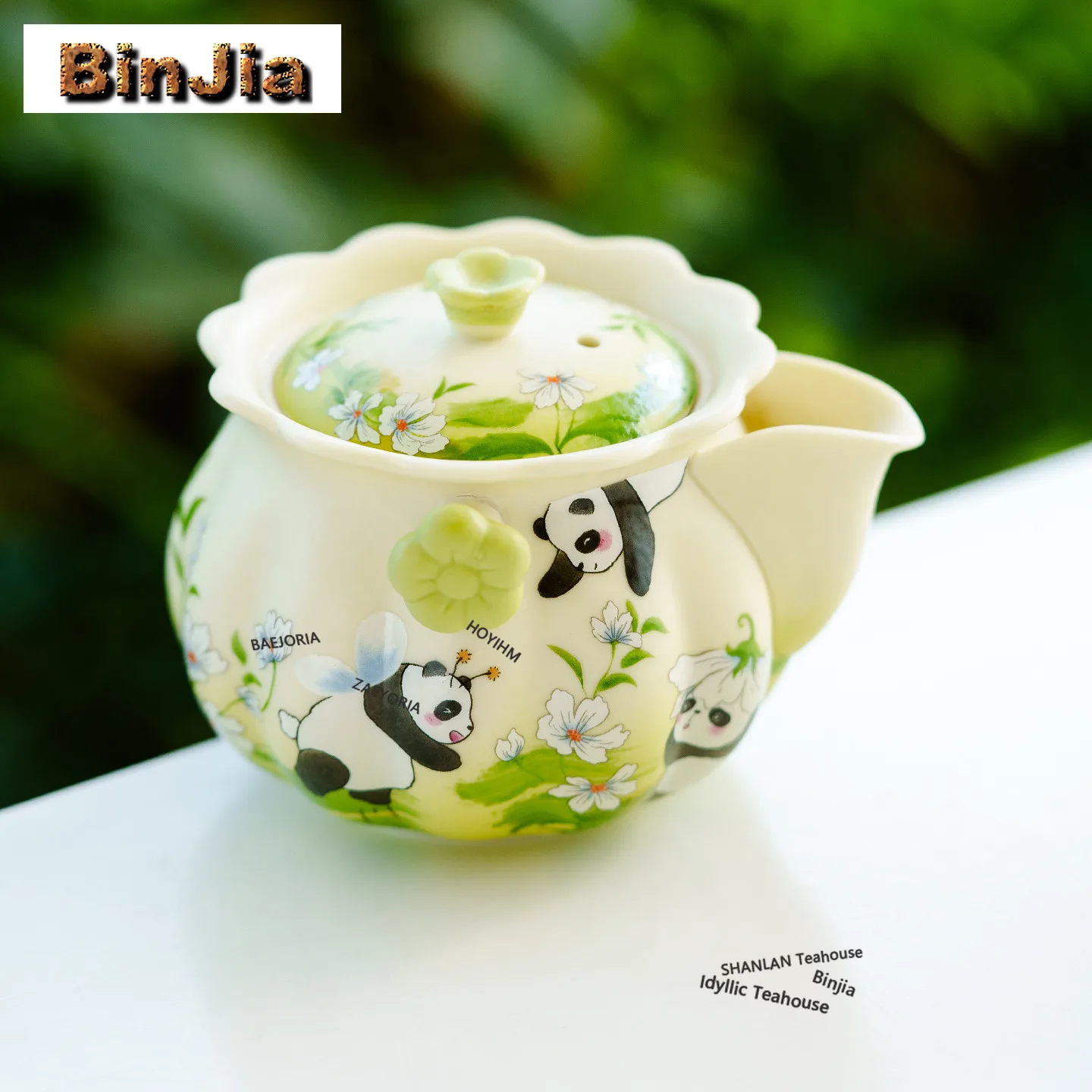 BAEJORIA 180ml Decal Panda Teapot Creative Tea Infuser Pot Household Tea Soaking Kettle With Strainer Tableware Craft