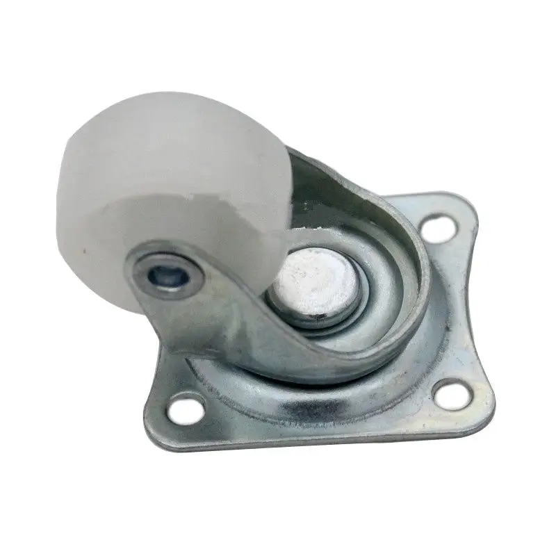 Roda universal de 1 polegada pp branco, furo de 4mm na placa inferior, trilho deslizante, cremalheira para calças, armário de ferragem, móveis, pé