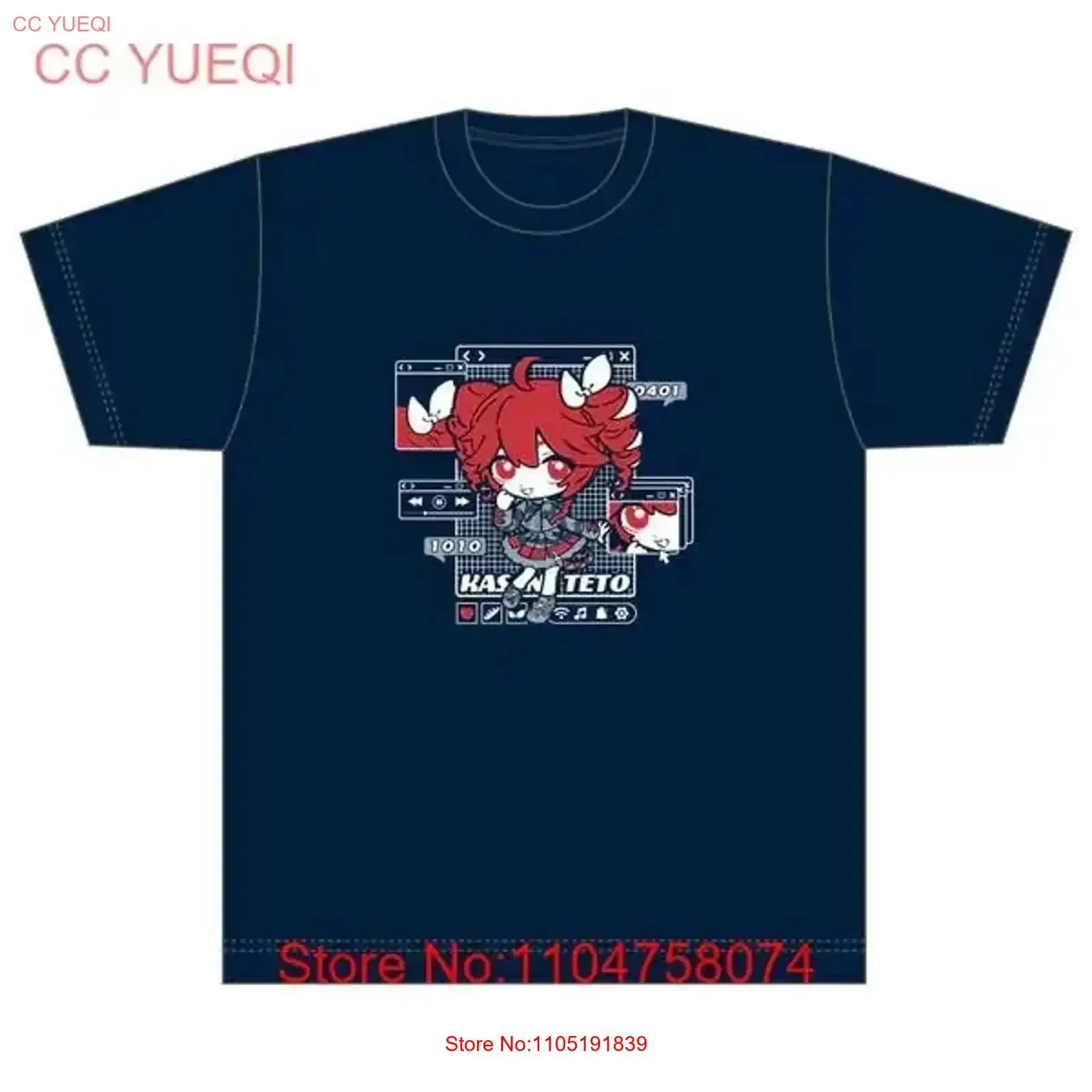 kasane-teto-camiseta-tamanho-xl-marinha-cocollabo-vocaloid-por-mawaru-sanso-novo-vintage-lavado-casual-versatil-respiravel-macio