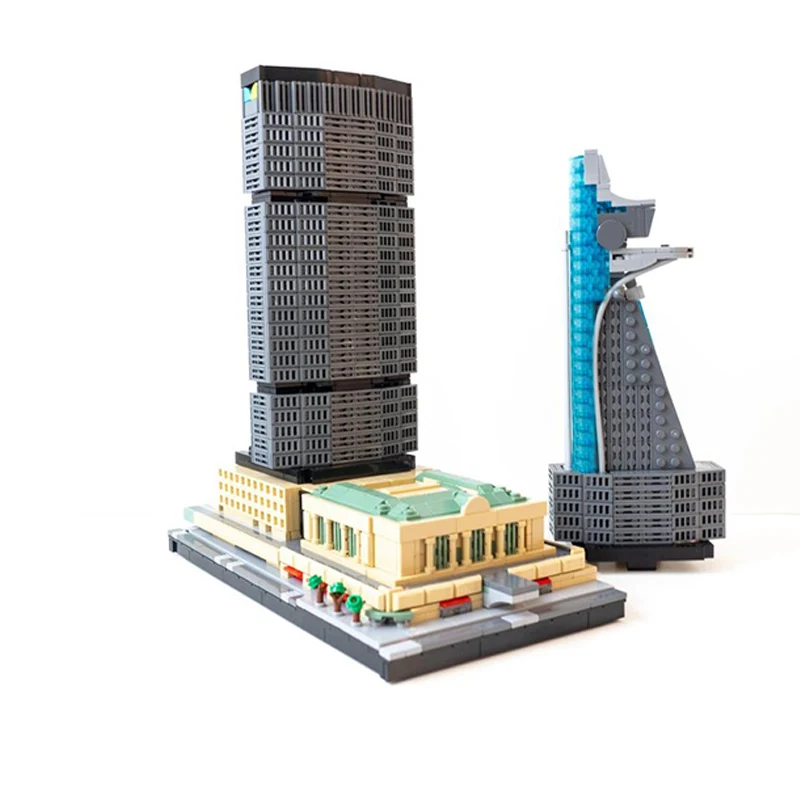 City Street View Modello MOC Mattoni da costruzione Architettura della città di New York Tecnologia modulare Regalo di festa per bambini Assemblare il vestito giocattolo