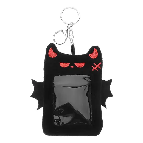 Cartoon Devil Plush Photocard Case Photo ID Credit Band Card Holder Card Case Students Idols Photos Protective Cover