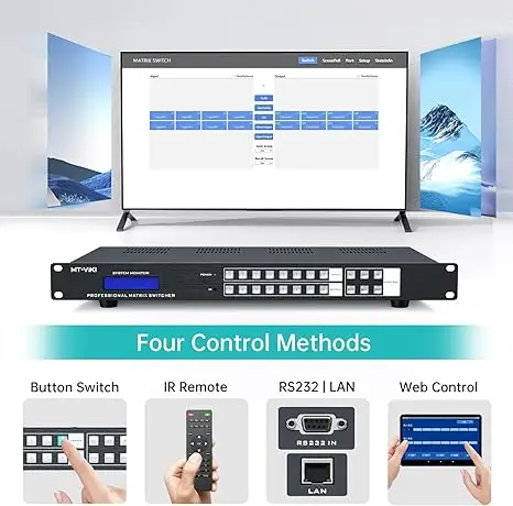 MT-VIKI 8x8 8K UHD HDMI 2.1 Matrix Switcher With Audio De-embedder, 8K 60Hz And 4K 120Hz